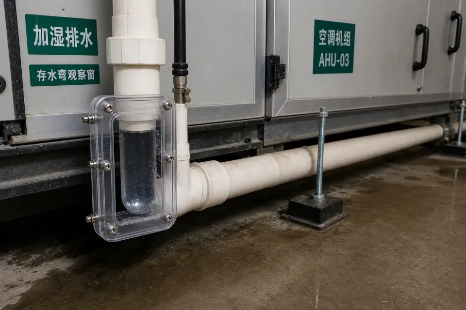 空调机组加湿器排水存水弯窗口复核组件实拍参考图