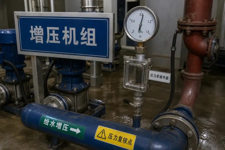增压机组压力表缓冲器窗口复核组件实拍参考图
