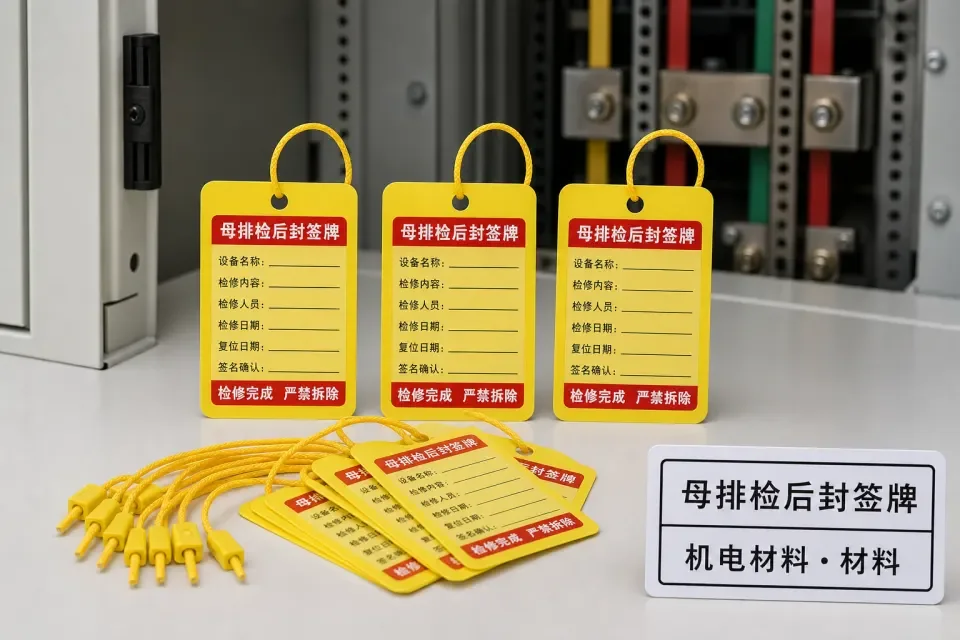 母排检后封签牌实拍参考图