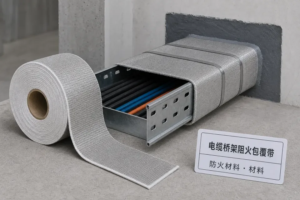 电缆桥架阻火包覆带实拍参考图