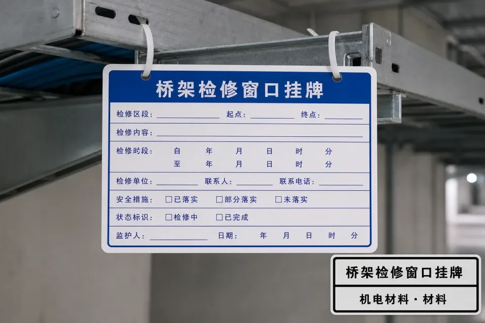 桥架检修窗口挂牌实拍参考图