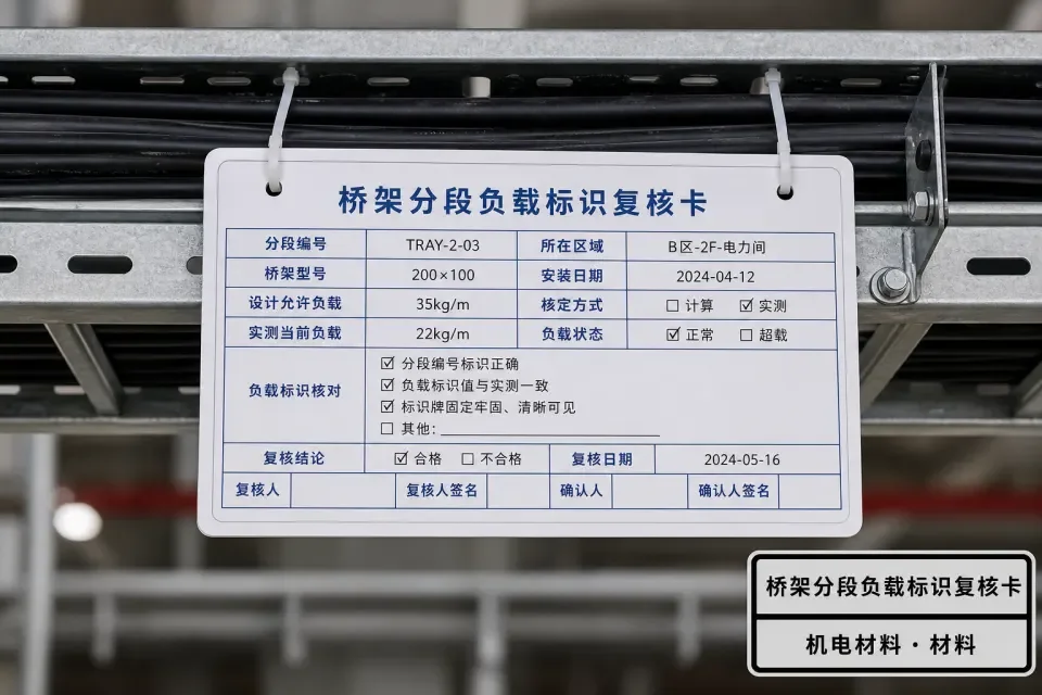 电缆桥架分段荷载窗口复核组件实拍参考图