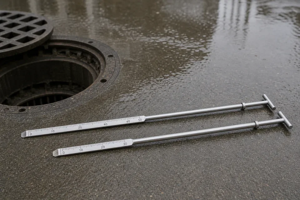 雨水井沉积深度测杆识别图