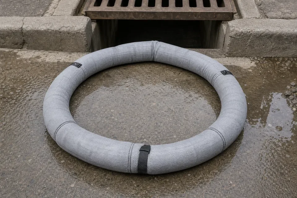 雨水井沉砂区吸油围栏环识别图