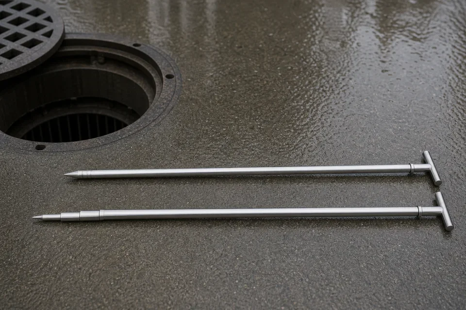 雨水井沉砂厚度分层探杆识别图