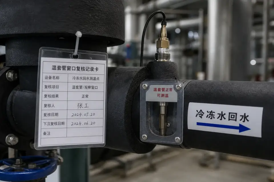 冷冻水回水温套管窗口复核组件实拍参考图