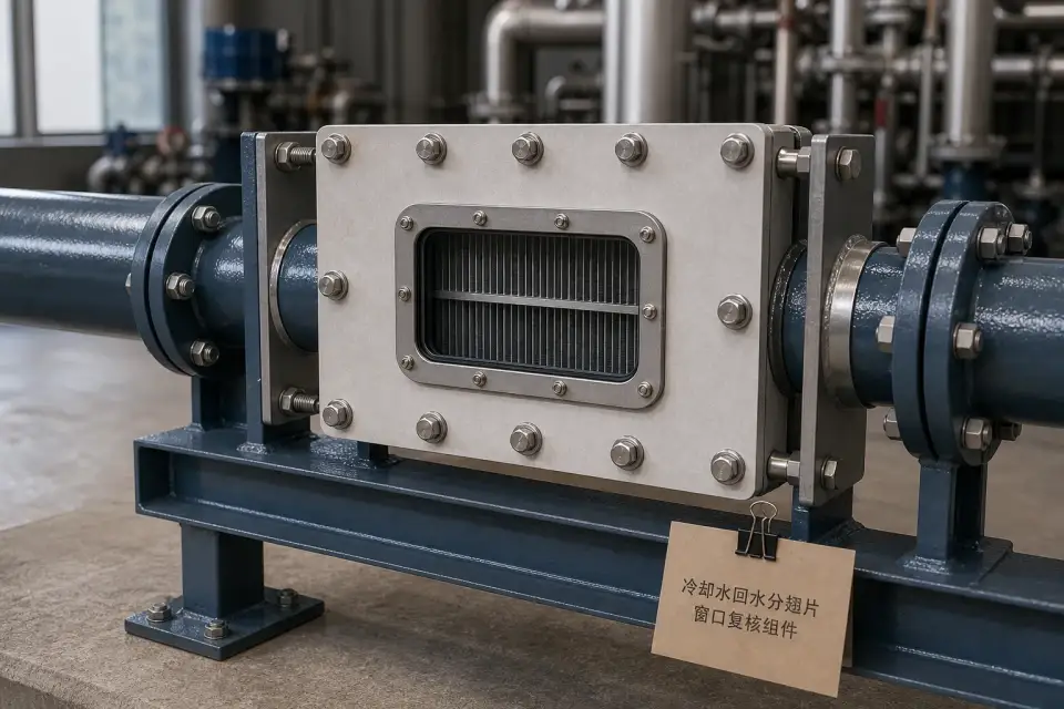 冷却水回水分翅片窗口复核组件实拍参考图