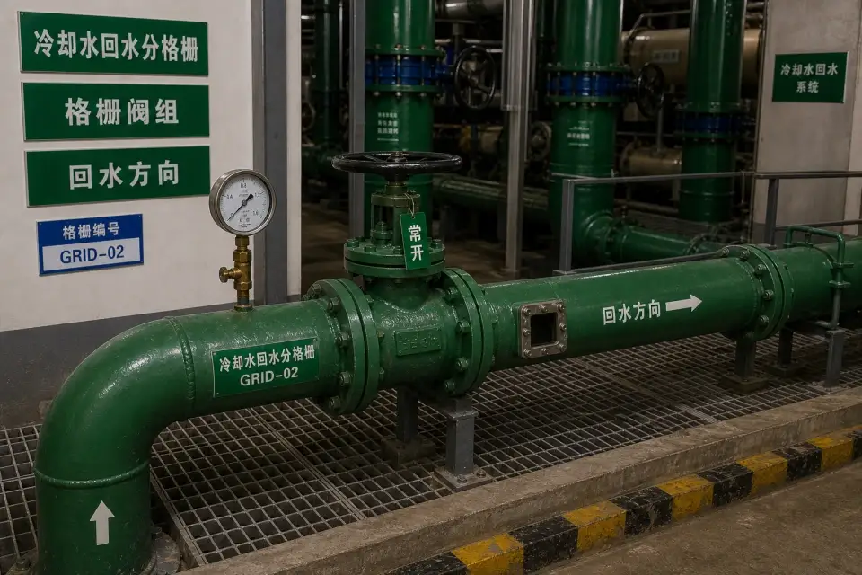 冷却水回水分格栅窗口复核组件实拍参考图