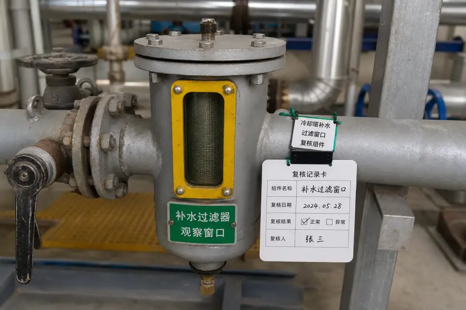 冷却塔补水过滤窗口复核组件实拍参考图