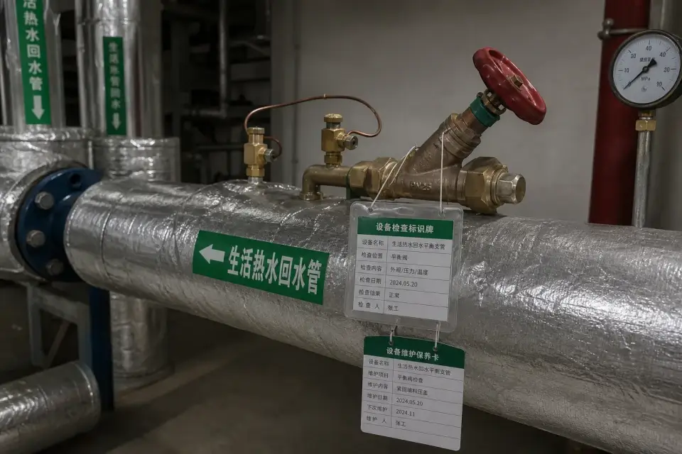 生活热水回水平衡支干窗口复核组件实拍参考图