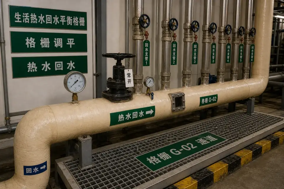 生活热水回水平衡分格栅窗口复核组件实拍参考图