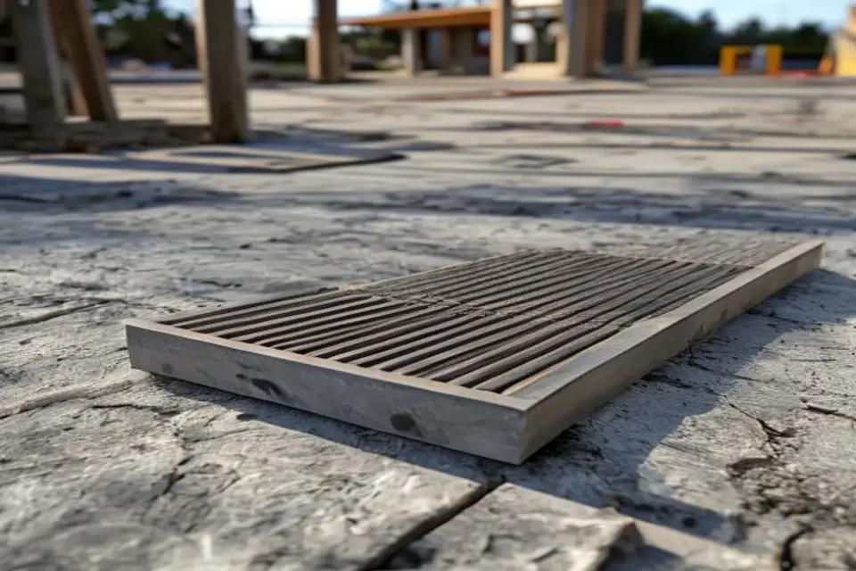 道路边沟盖板翻启限位铰座识别图