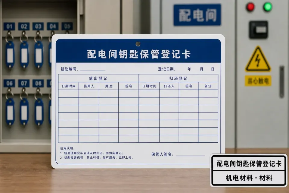 电房钥匙保管班次复签套件实拍参考图