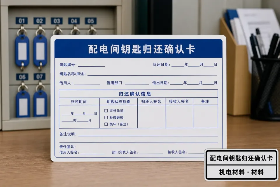 电房钥匙归还确认班次复核套件实拍参考图