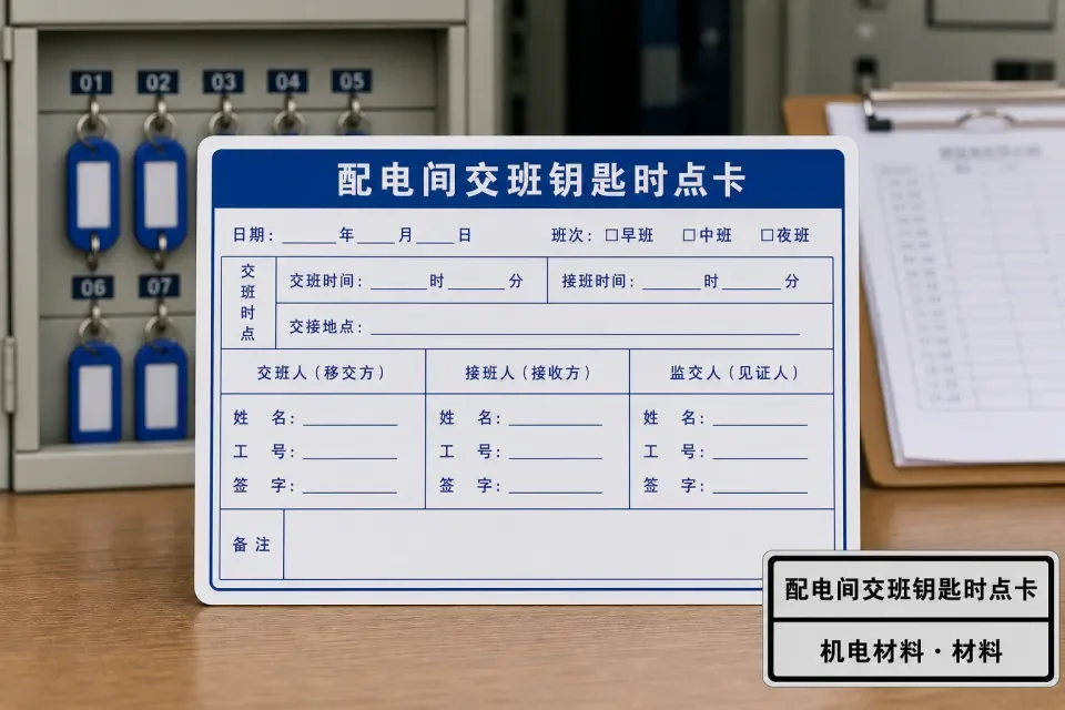 配电间交班钥匙时点卡实拍参考图
