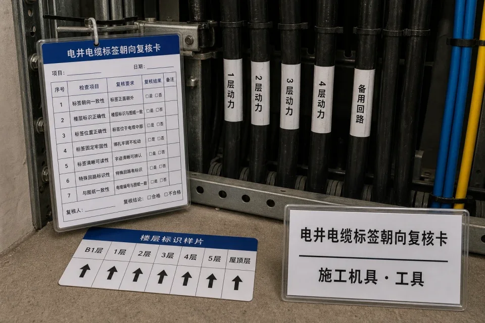 电井电缆标识方向复核组件实拍参考图