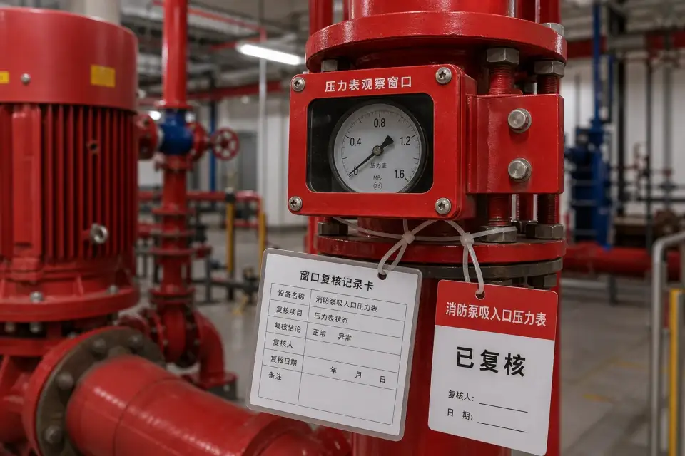 消防泵吸入口压力表窗口复核组件实拍参考图