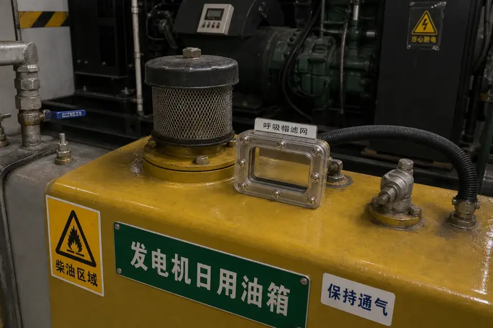 发电机日用油箱呼吸帽滤网窗口复核组件实拍参考图