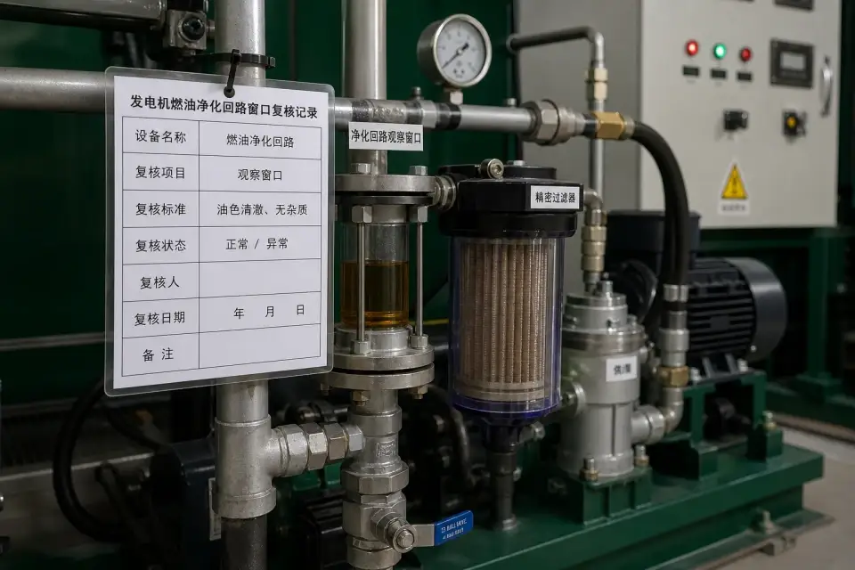 发电机燃油净化回路窗口复核组件实拍参考图