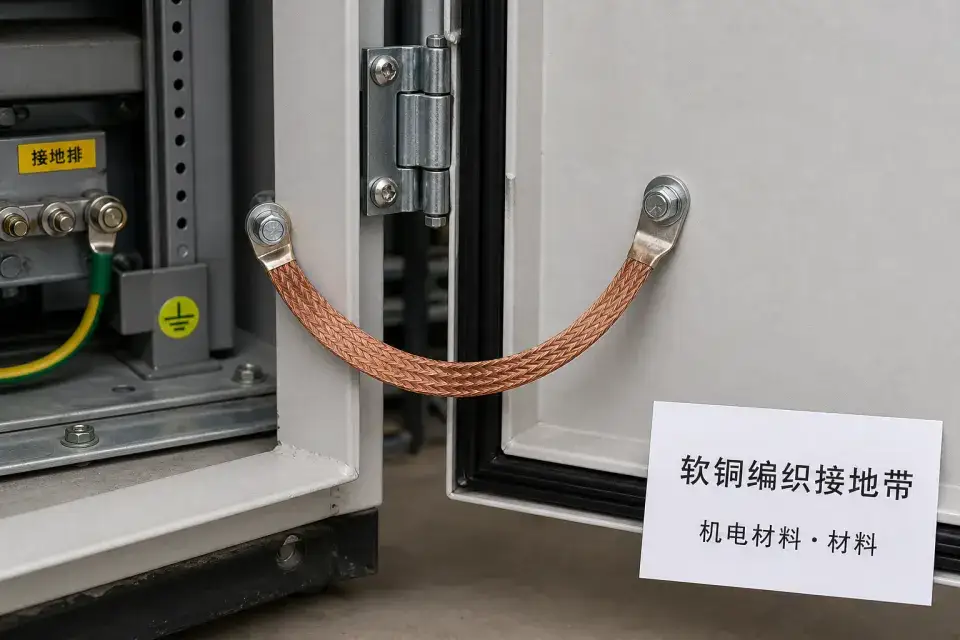 软铜编织接地带安装实拍参考图