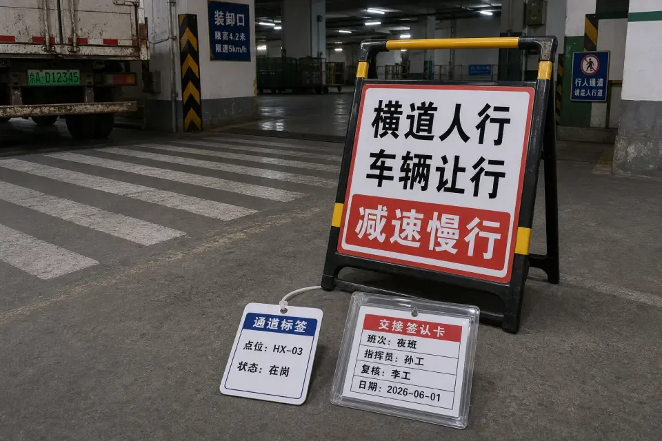 装卸口行人让行闪牌套件实拍参考图