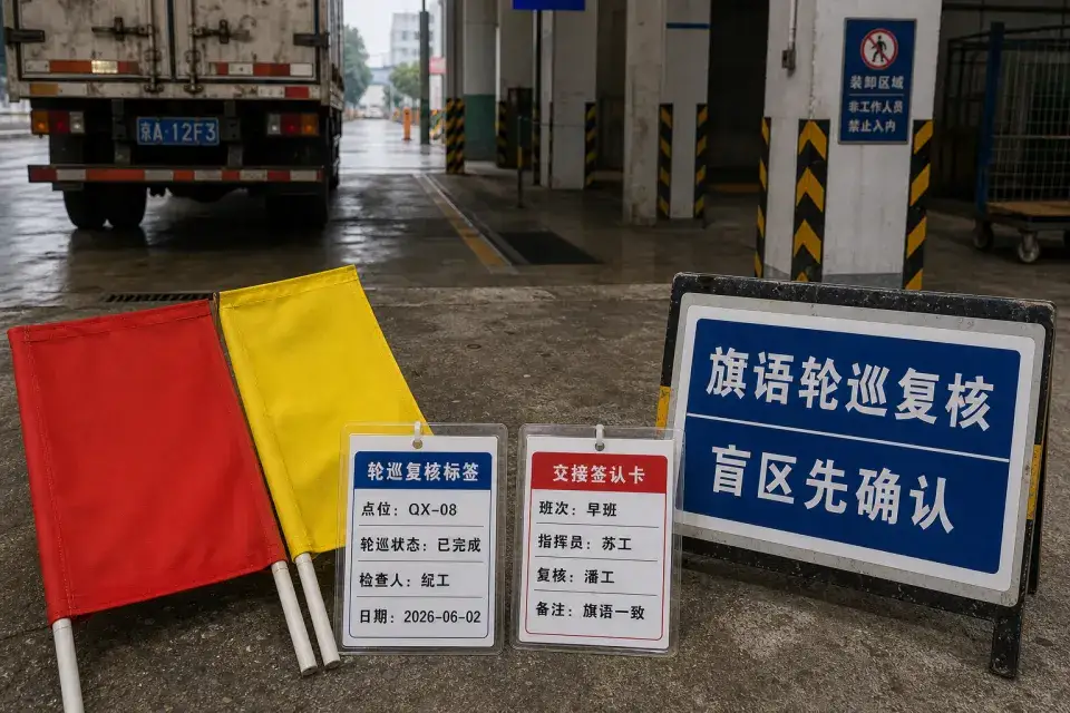 装卸区指挥旗语轮巡复核标签套件实拍参考图