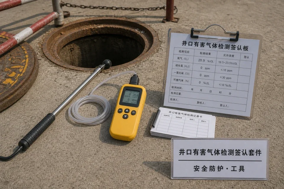 受限空间气体检测许可看板套件实拍参考图