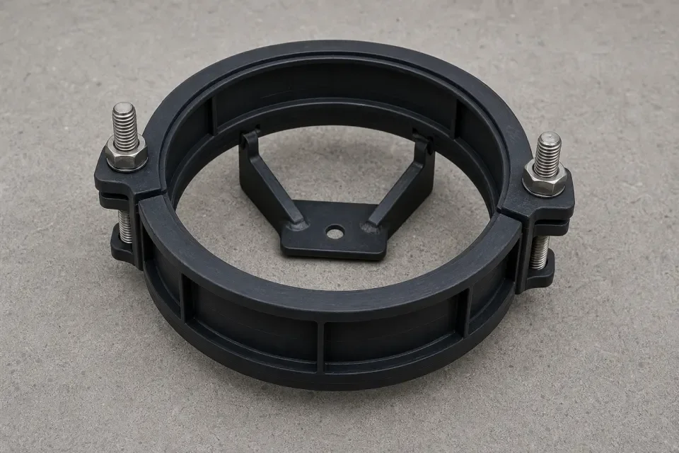 检查井井颈内置 HDPE 立管卡箍环识别图