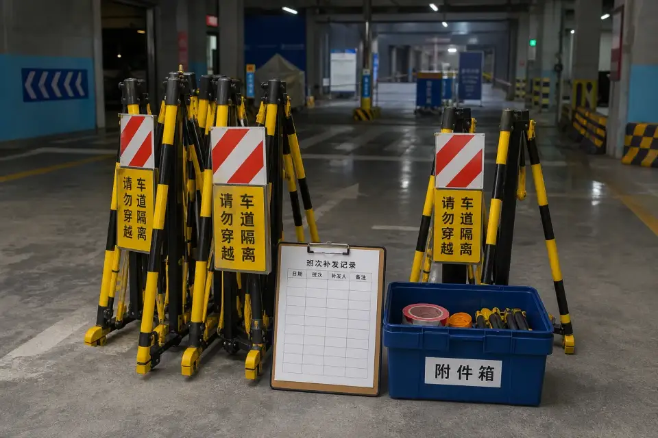 流动车道隔离三脚架班次补发套件实拍参考图
