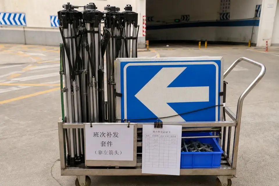 流动靠左箭头三脚架班次补发套件实拍参考图