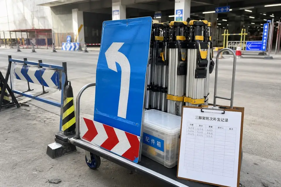 流动向左汇入箭头三脚架班次补发套件实拍参考图