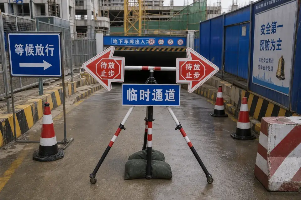 流动待放止步箭头三脚架班次补发套件实拍参考图