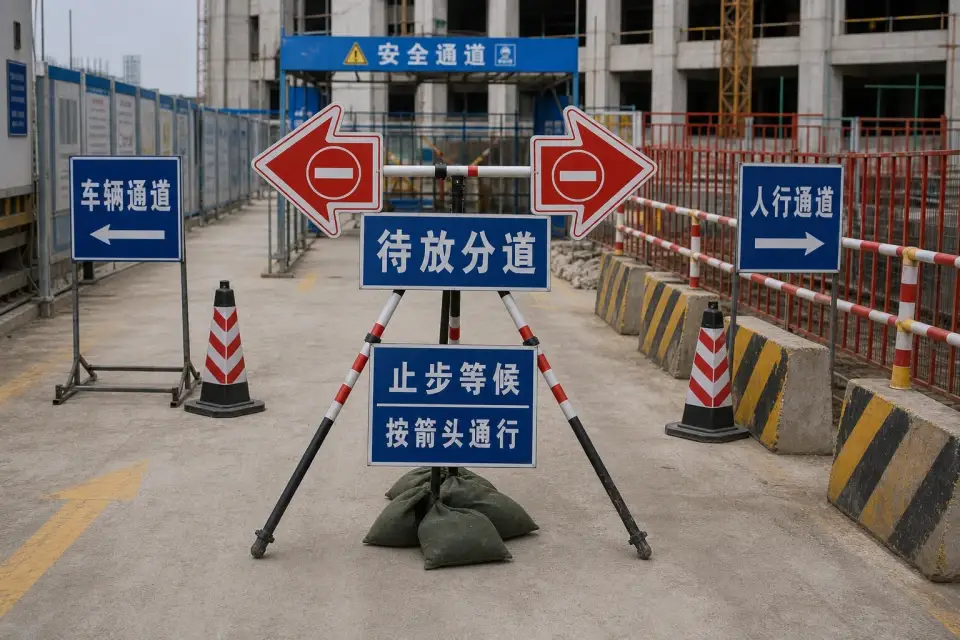流动待放分道止步箭头三脚架班次补发套件实拍参考图