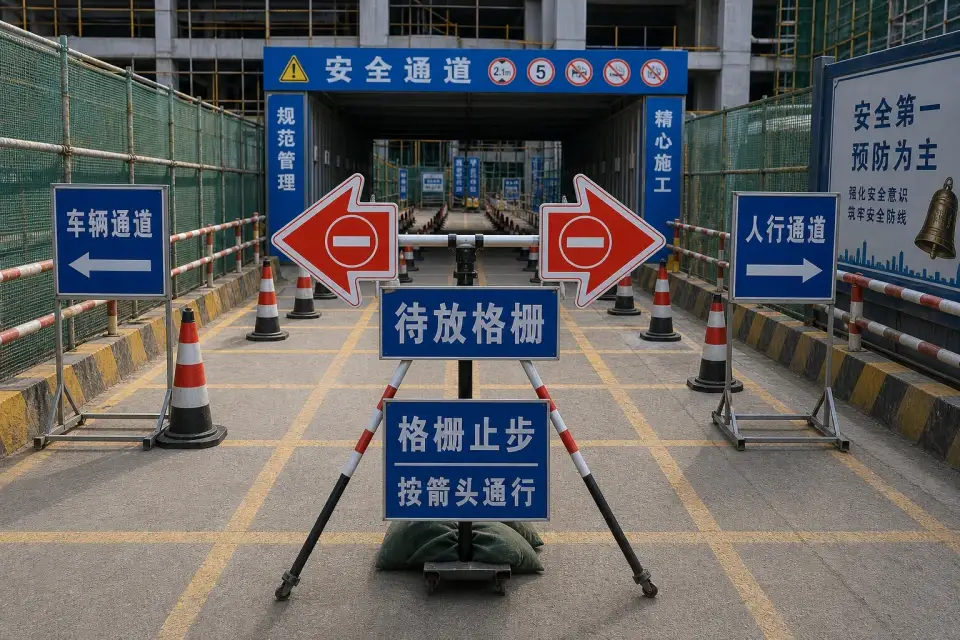流动待放分格栅止步箭头三脚架班次补发套件实拍参考图