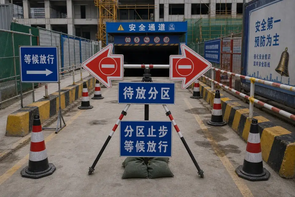 流动待放分区止步箭头三脚架班次补发套件实拍参考图