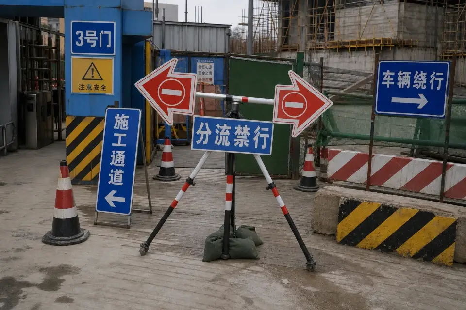 流动分流禁行箭头三脚架班次补发套件实拍参考图