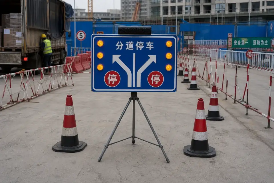 流动分流止步箭头三脚架班次补发套件实拍参考图