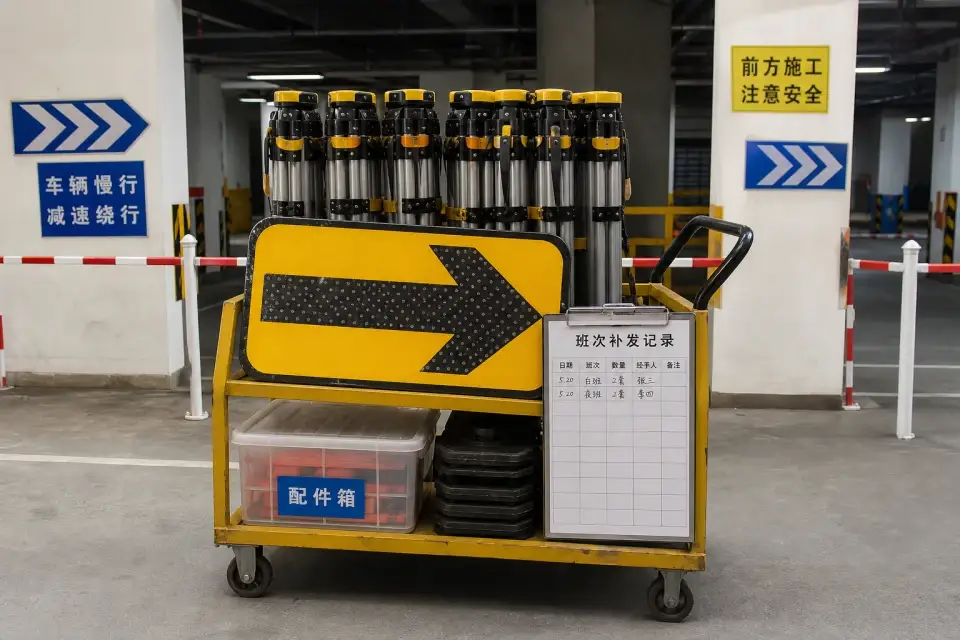 流动警示箭头三脚架班次补发套件实拍参考图