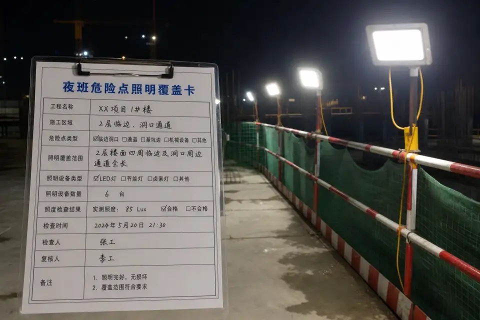夜班危险点照明覆盖卡实拍参考图
