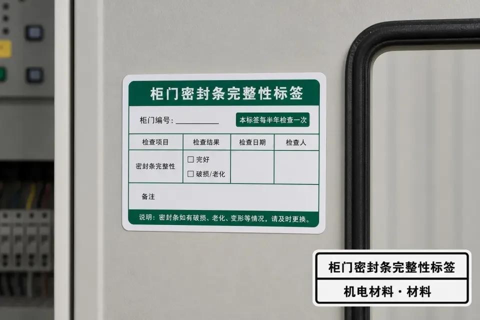 柜门密封条完整性标签实拍参考图