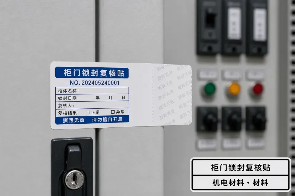 配电柜门锁封签周期复签组件实拍参考图