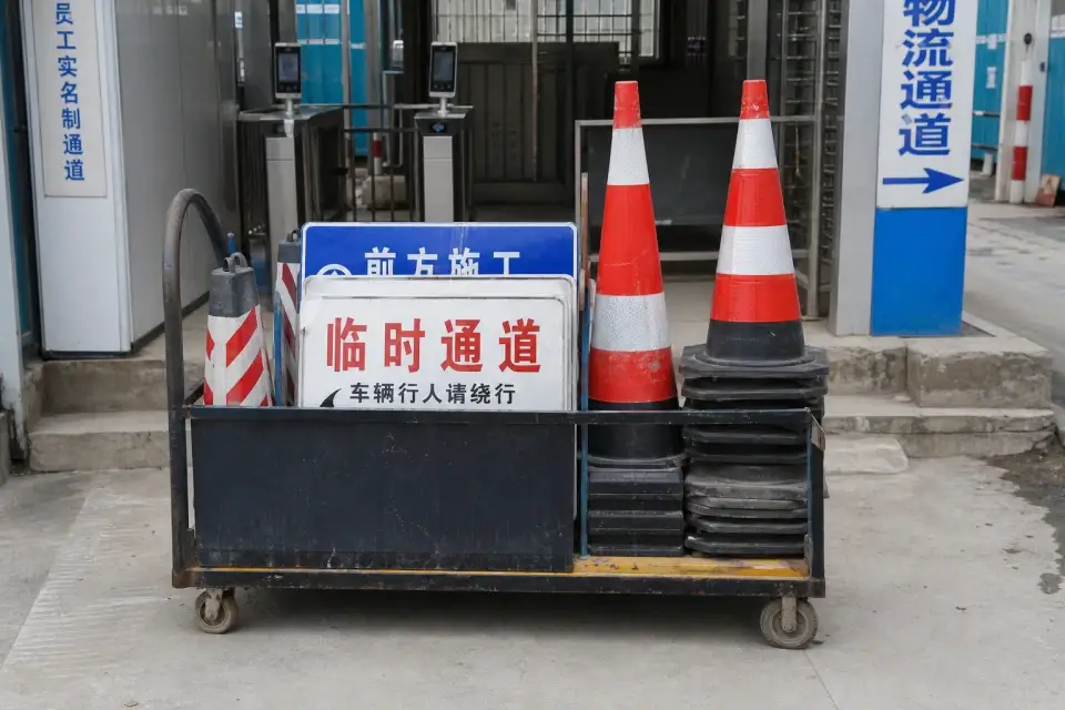 便携清场准入锥桶车班次复核套件实拍参考图