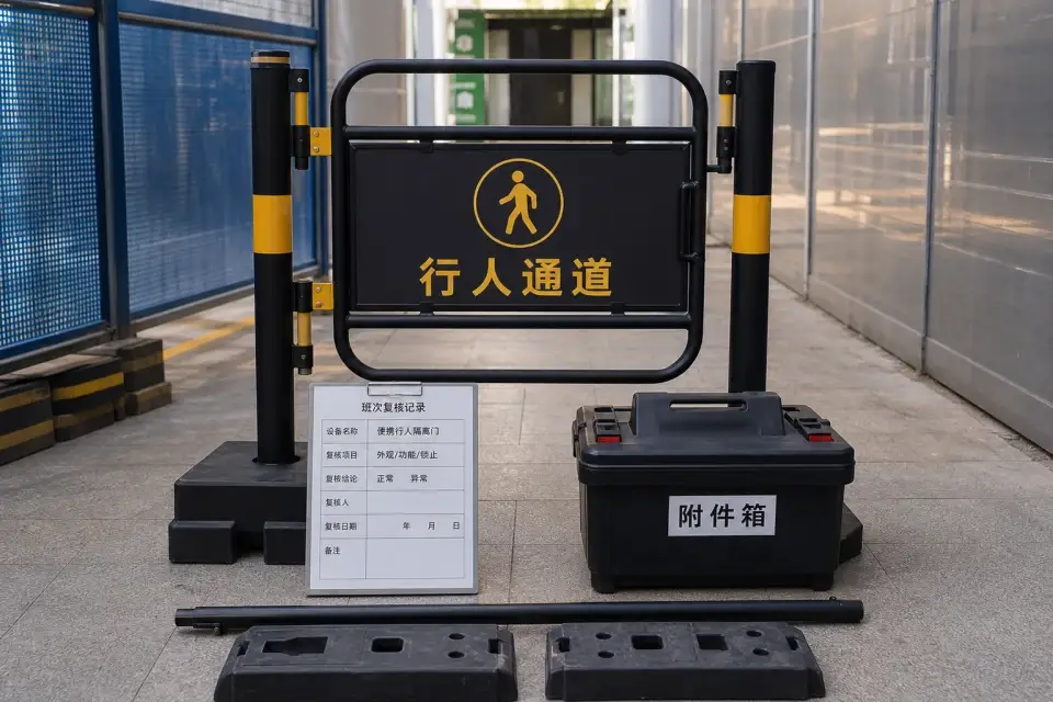 便携行人隔离门班次复核套件实拍参考图