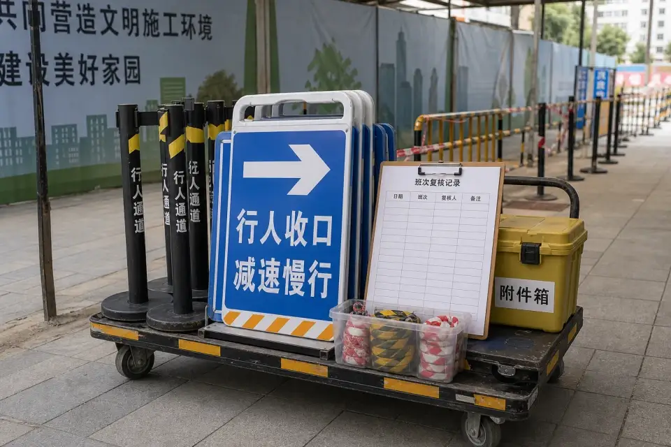 便携行人收口导流板车班次复核套件实拍参考图