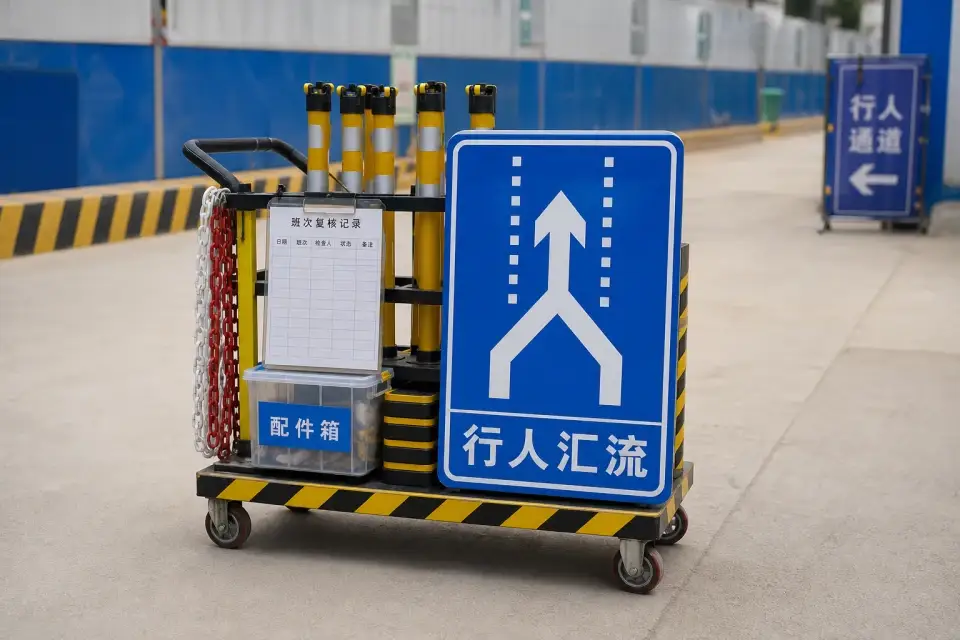 便携行人汇流箭头车班次复核套件实拍参考图