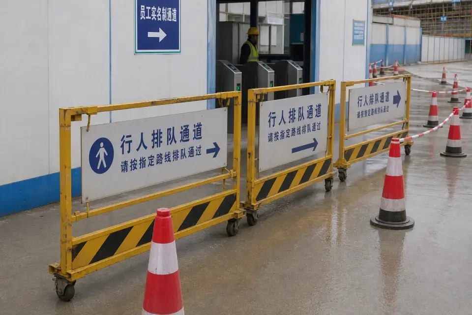 便携行人排队分隔车班次复核套件实拍参考图