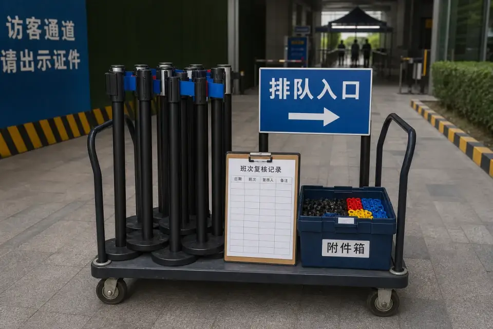 便携排队入口立柱车班次复核套件实拍参考图