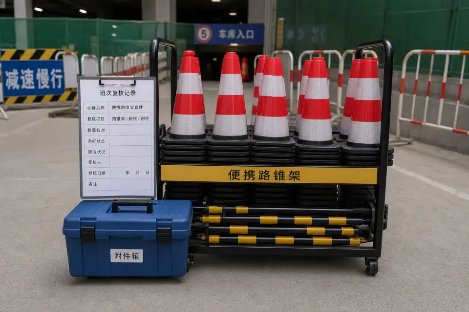 便携路锥架班次复核套件实拍参考图