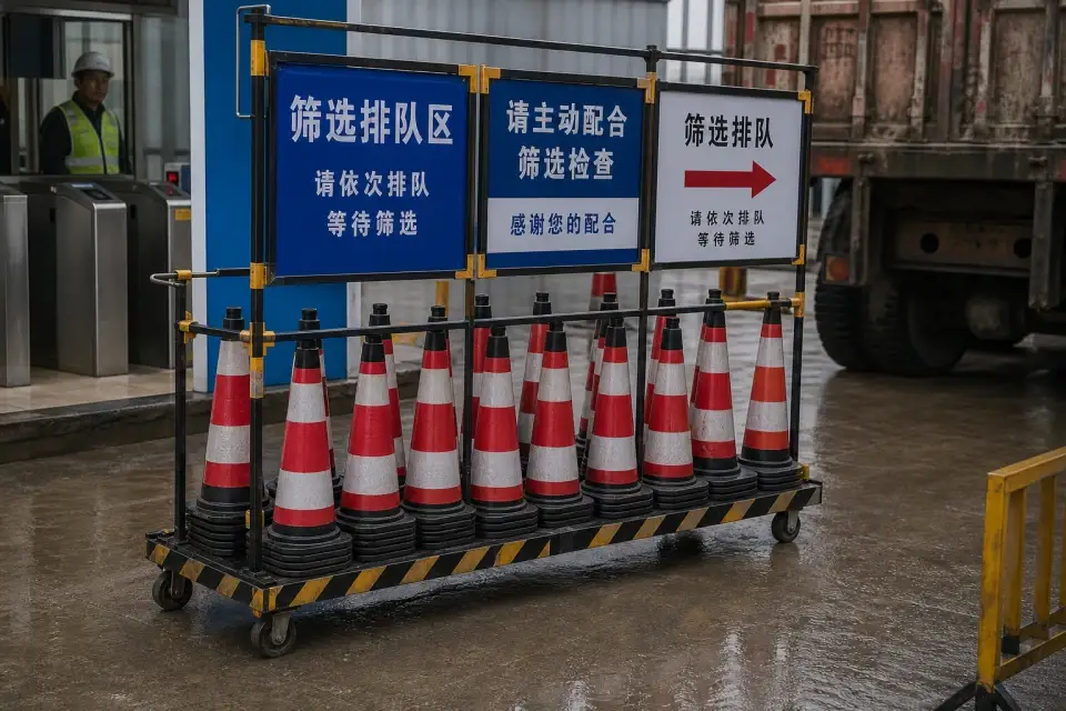 便携筛查排队锥桶车班次复核套件实拍参考图