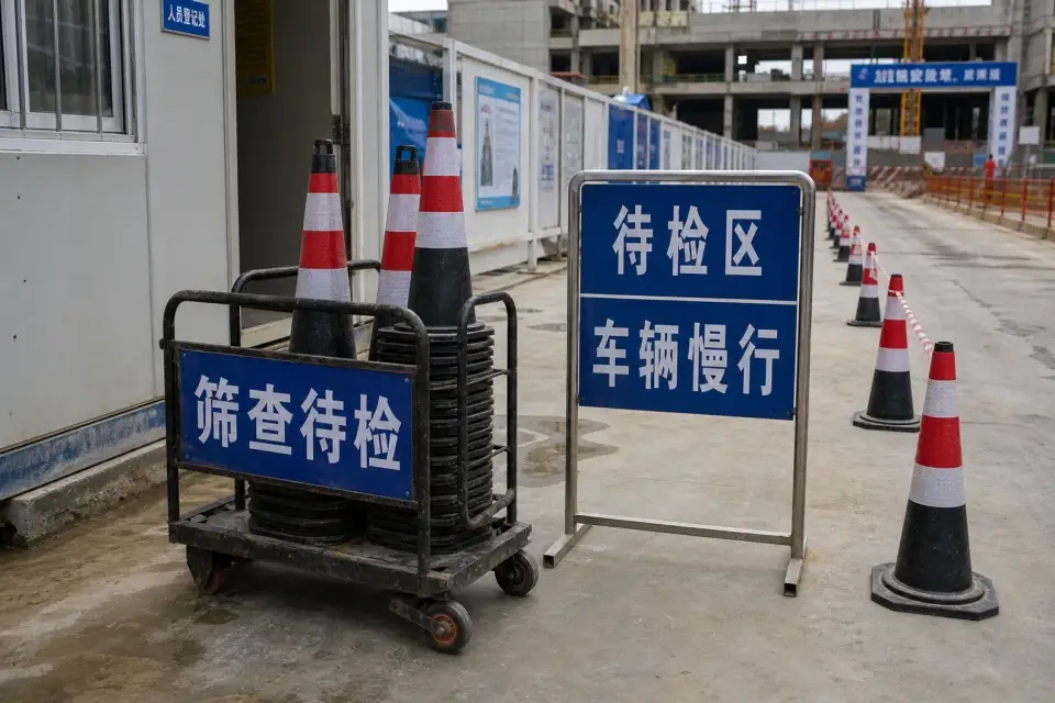 便携筛查待检锥桶车班次复核套件实拍参考图